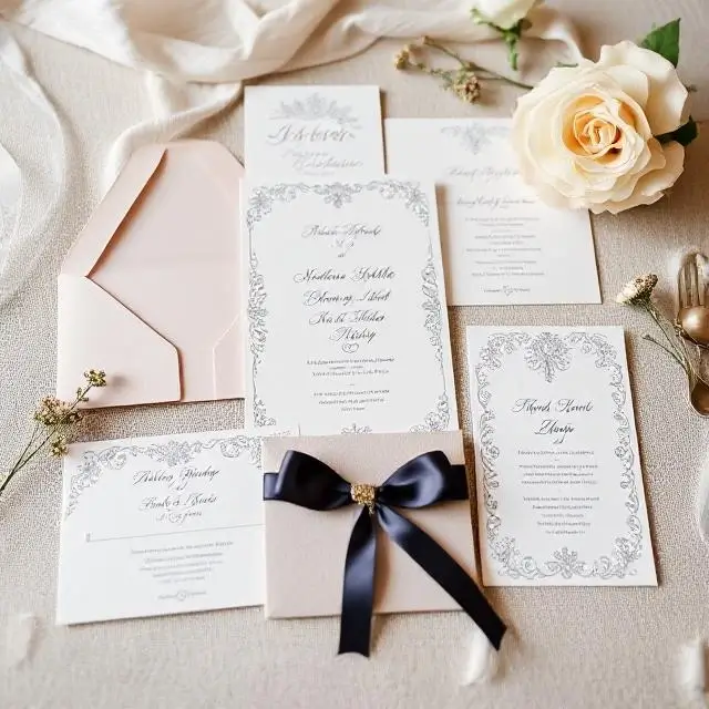 Elegant wedding stationery suite.