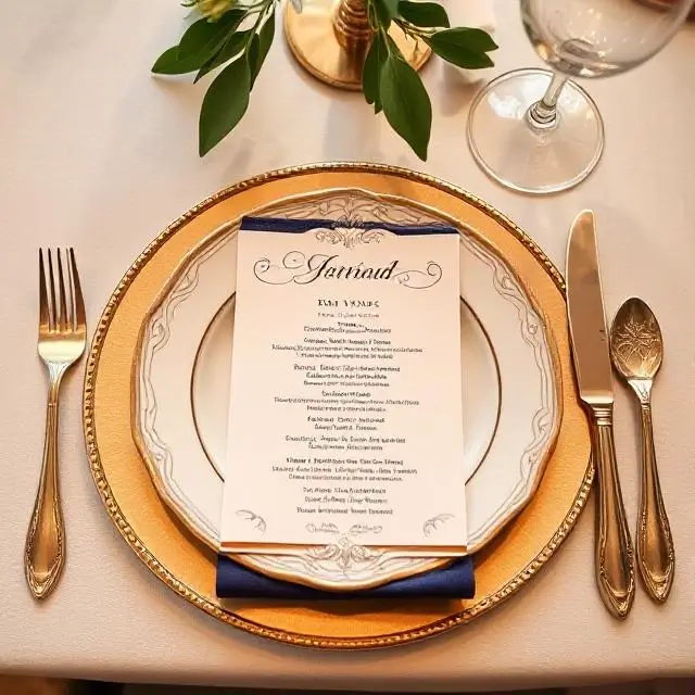 A unique place setting with a personalized menu.