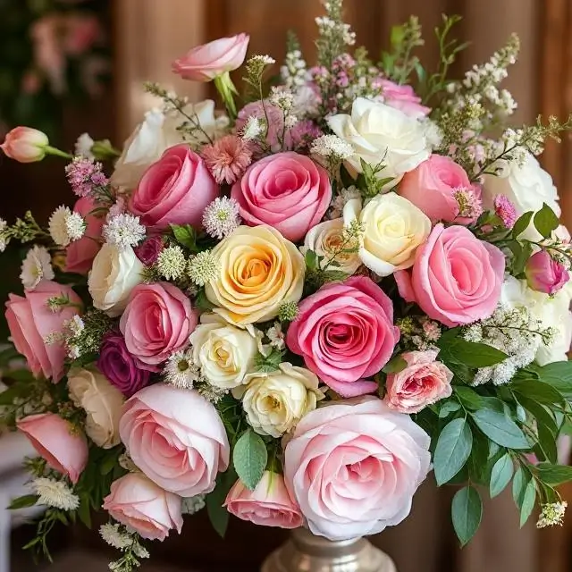 Lush, romantic floral arrangements.