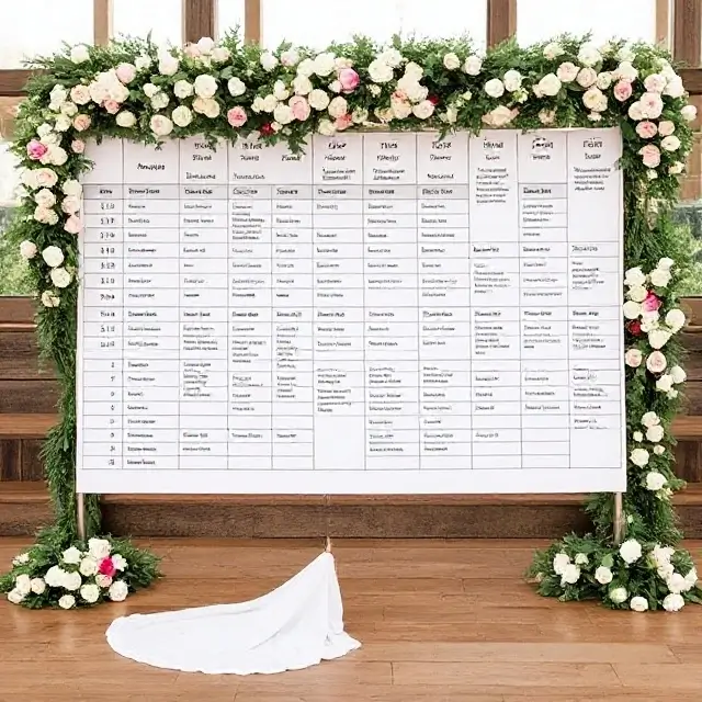 A detailed timeline and checklist for wedding planning.