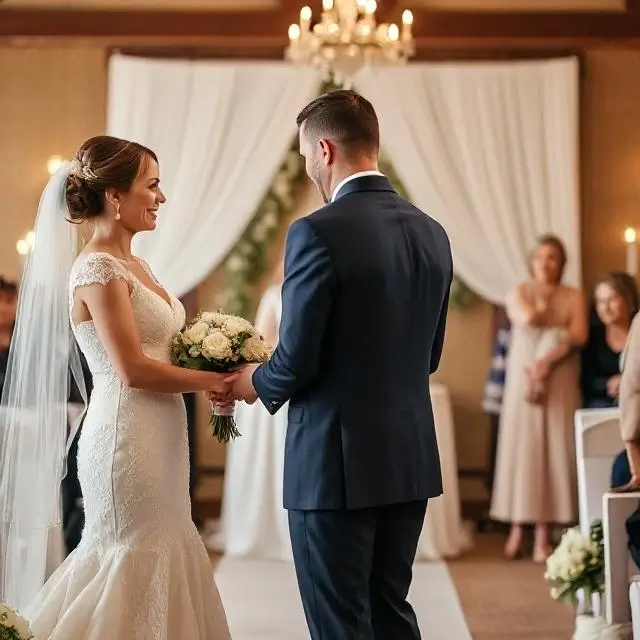A perfectly executed wedding ceremony in progress.